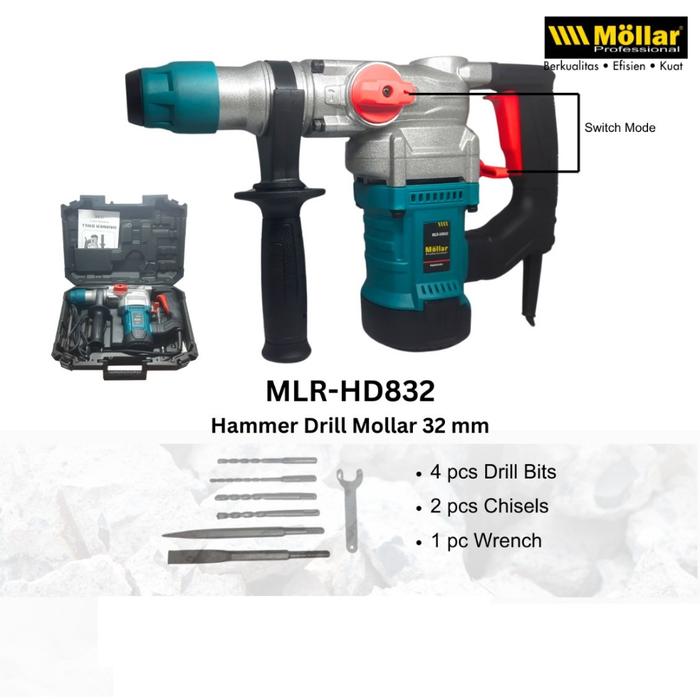 MOLLAR HD832 Rotary Drill Jack Hammer / Bor Bobok Palu Tembok Beton 26mm MLR 832