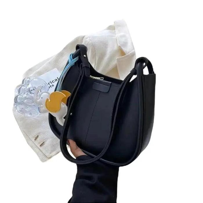 Tote Bag Hikari Fashion Sling Bag Florida Import Kulit Sekolah Hitam Wanita - Bahan Miniso Tebal Pre