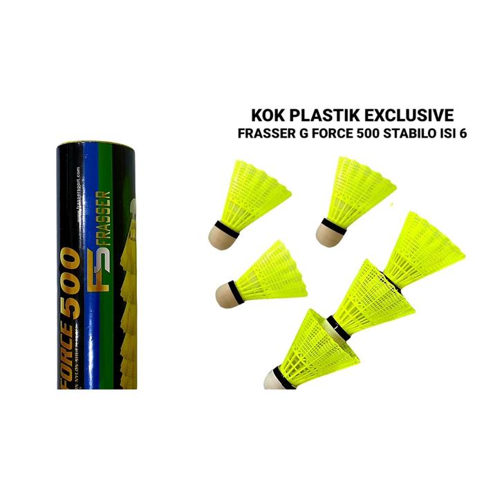 Frasser Kok Shuttlecock Badminton Bulutangkis G Force 500 Stabilo Plastik Isi 6