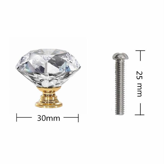 Knob Crystal Tarikan Laci Kristal Kenop Laci Lemari Tarikan Pintu Lemari Handel Lemari Knop Laci