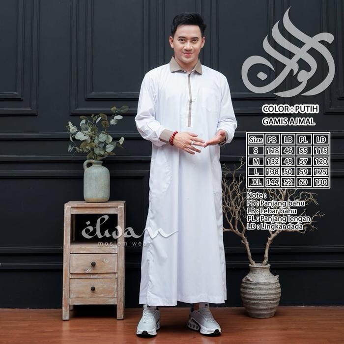 Jubah ajmal spoon Poliester Busana Muslim Model Modern Dewasa - Pria, jubah Panjang, Remaja, Simple