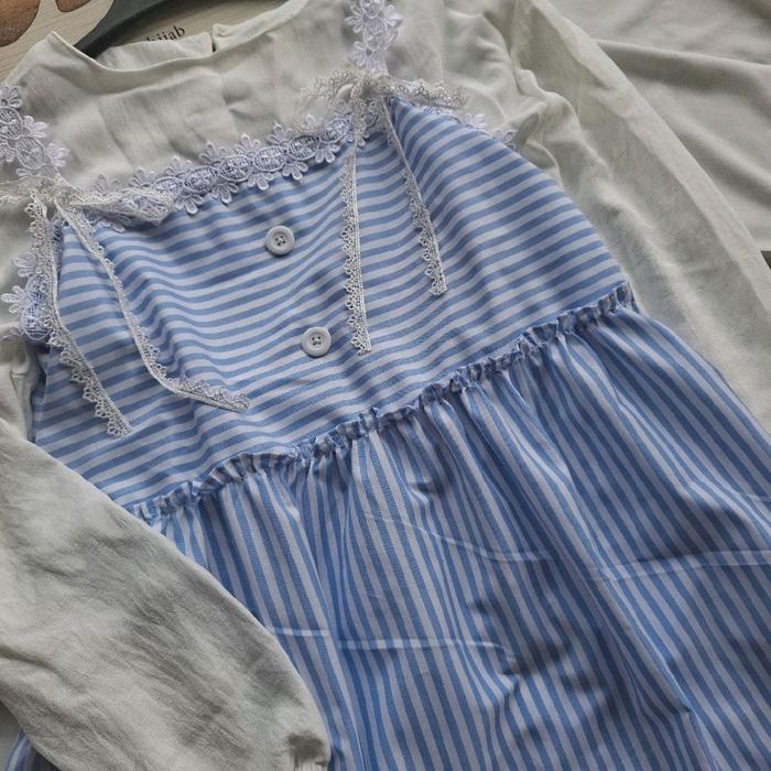 stripy overall (vest korea / overall korea / baju korean style / vest tunik)