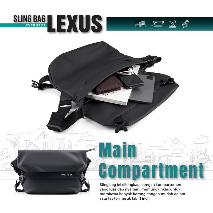 Eiger - EVERNEXT Tas Selempang Anti Air Pria Sling Bag Lexus Waterproof Messenger Bag Tas Slempang T