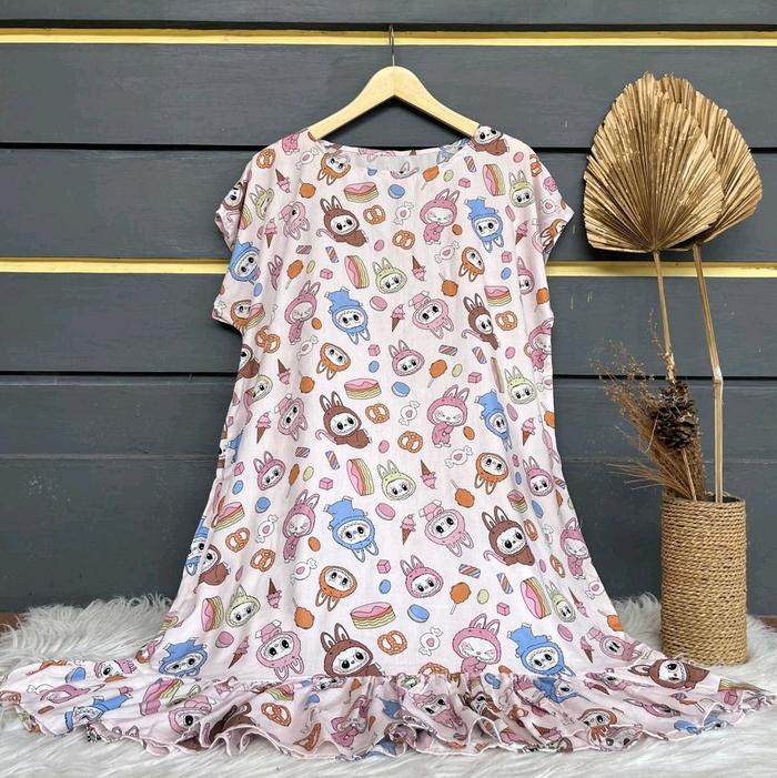 Daster Ruffle Hits viral kekinian Jumbo Motif viral Bahan rayon viscouse premium Konveksi daster