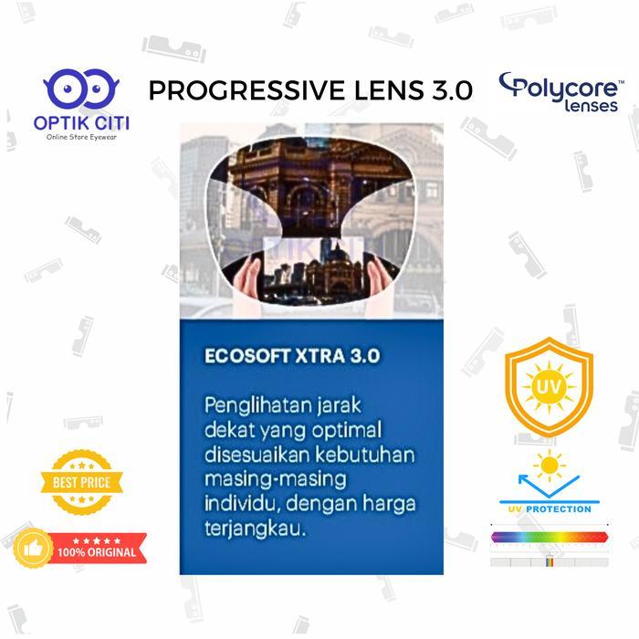 Lensa Kacamata Progresif Polycore Ecosoft Lite 2 1.56 Bisa Cylinder