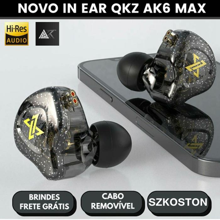 QKZ AK6 MAX Copper Driver HiFi Earphone Musician Removable Cable