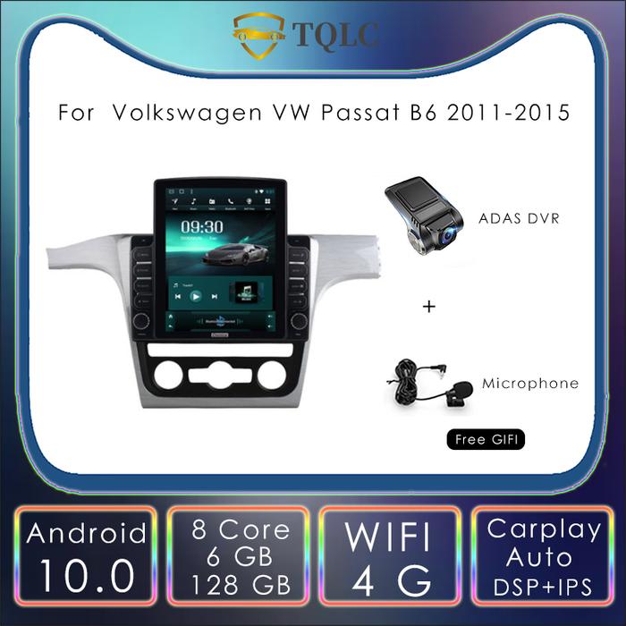 6+128G Car Radio Android Tesla Style Vertical Player For Volkswagen