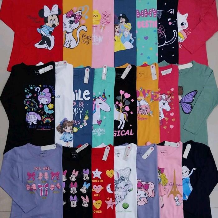 Kaos Aero girls anak/kaos lengan pendek anak perempuan/atasan kaos lengan pendek anak cewek/little m