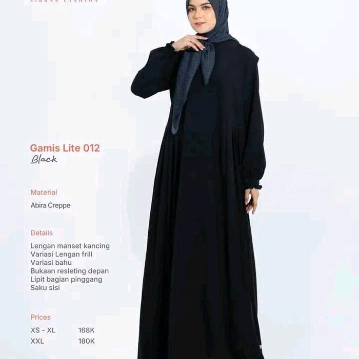 gamis lite 012 by nibras/gamis nibras murah/gamis hitam