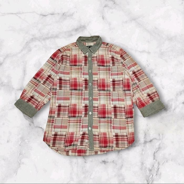 Beams Heart Patchwork 3/4 Sleeve Shirt Original