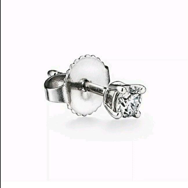 Earring Studs Solitaire Rangka white Gold Anting Giwang  Emas scruw back