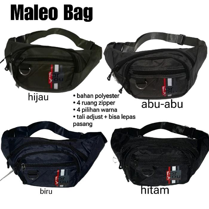 Tas Pria Selempang | For You | HEHE BAG | Hitam, Abu, Hijau, Biru | Polyester