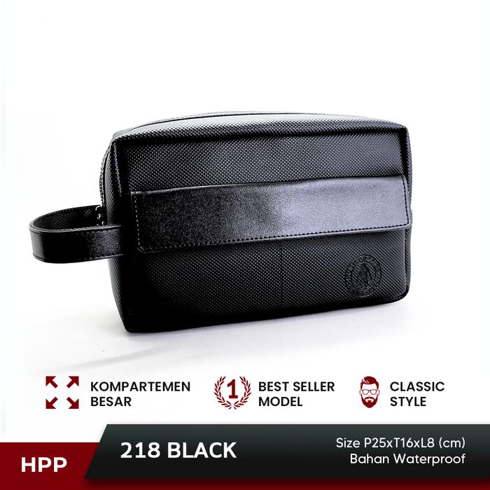 EXIST TAS CLUTCH PRIA HUSH PUPPIES 218 BLACK PREMIUM ANTI AIR / TAS ORGANIZER KASUAL