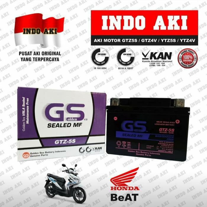 Aki Motor Honda Beat Fi Cw Cbs Carbu Karbu Gtz5 Gtz5S Gtz 5S Accu Mf Terlaris
