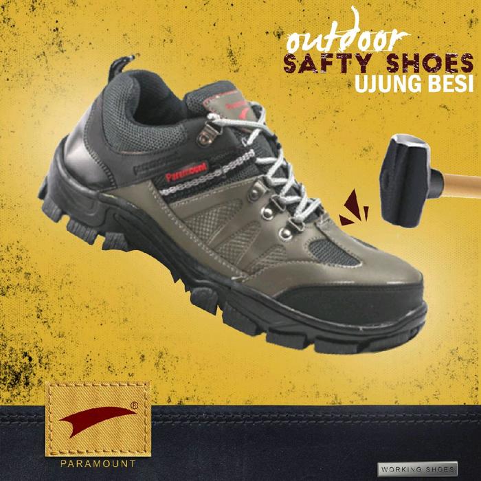Paramount Sepatu Hiking Shoes Boots Paramount Premium Safety Pria Anti Slip Ujung Besi Size 39-43 Wa