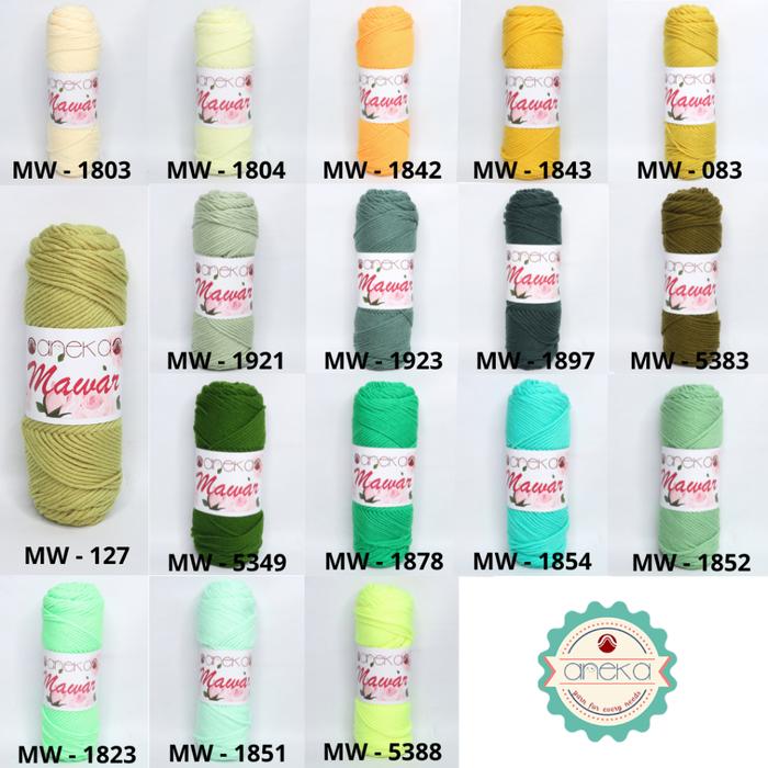 Benang Rajut Mawar / Soft Acrylic Yarn / 8 ply Milk Cotton Worsted / Katun Susu PART 3