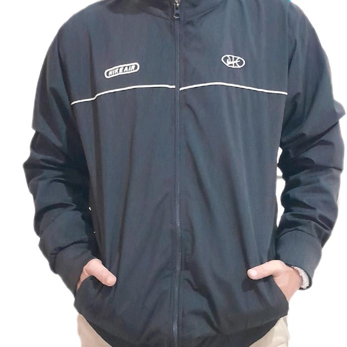 Jaket Windbreaker Tracktop Vintage NIKE AIR Hitam Second Original LD 110 P 76 Mulus