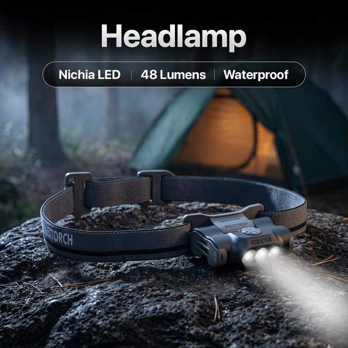 NEXTORCH Senter Kepala Headlamp LED Waterproof 48 Lumens - ECO STAR