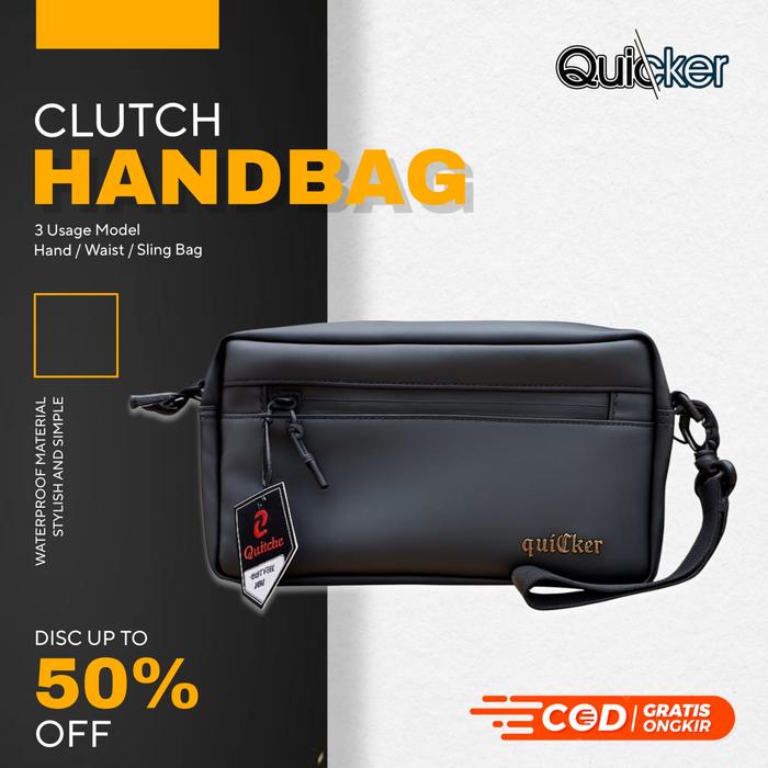 Tas Handbag / Tas Waistbag Tas Pria - Wanita By Quicker Black Waterproff