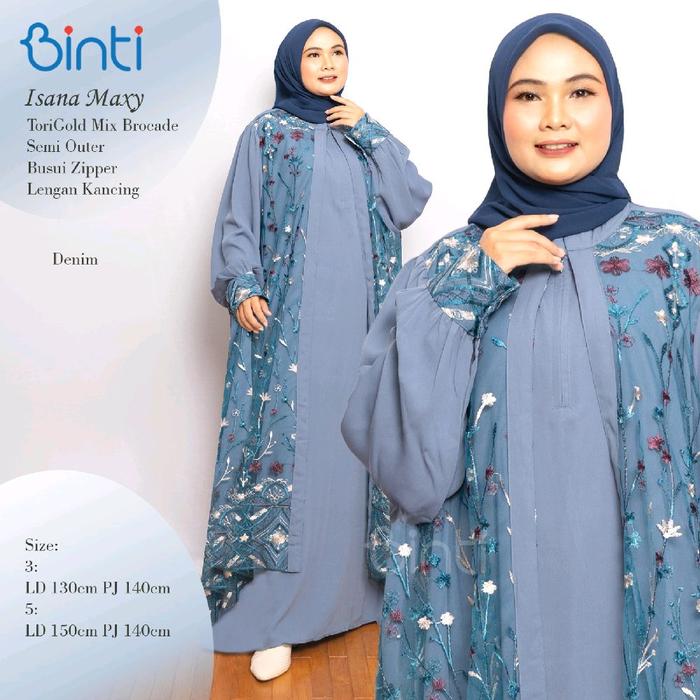 ISANA PREMIUM DRESS PESTA JUMBO BY BINTI / GAMIS MAXY BROKAT TILE JUMBO LD 130 150 / DRESS MUSLIMAH