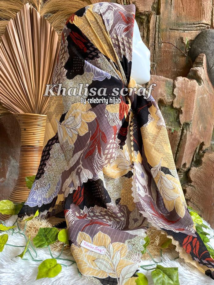 Segi4 Vinney Motif Khalisa Scarf Jilbab Lembut Nyaman Cantik