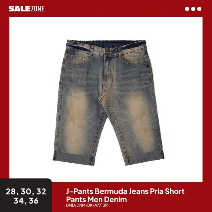 J-Pants Bermuda Jeans Pria Short Pants Men Denim BMD/DNM-DK-A771BR
