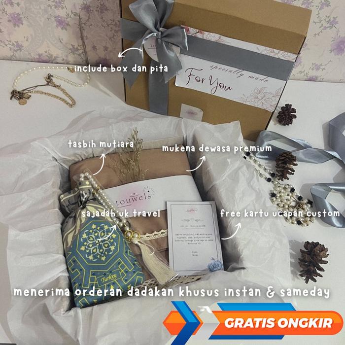 New Hampers Mukena Dewasa Set / Hampers Kado Wedding Pernikahan / Hampers Lebaran Wanita / Kado Paca