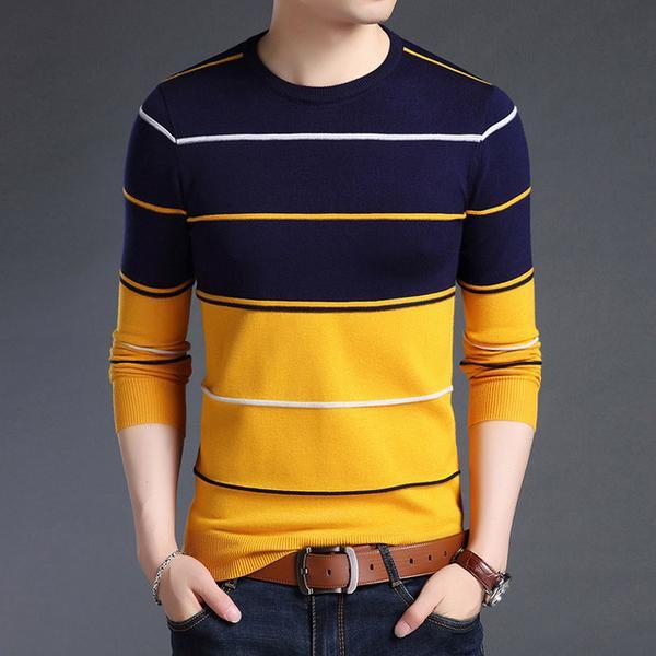 MF Sweater rajut pria 3  steveline tribal aries kuning