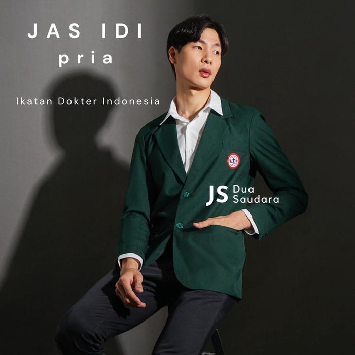 JAS IDI PRIA TERMAUSK LOGO/ BAJU HIJAU IDI / JAS IKATAN DOKTER INDONESIA / BAJU IDI / SERAGAM IDI / 