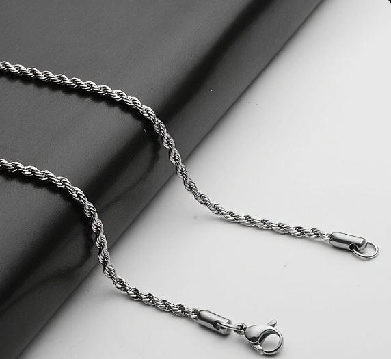 TERBARU - Kalung Rantai Tambang Pria Anti Karat / Kalung Tambang Titanium Pria Terbaru