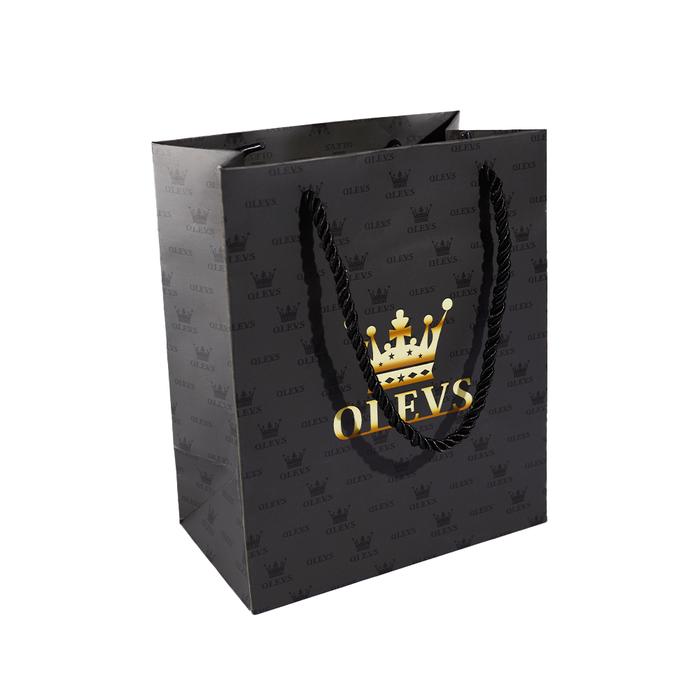 Tas Tangan Mewah Olevs Hitam Tinggi ( Paper Bag Olevs )
