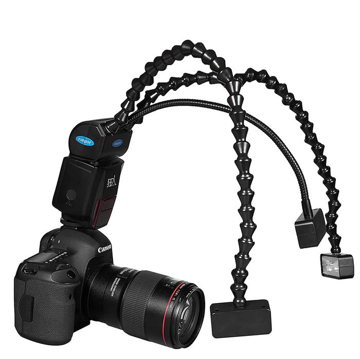 RIEPOR kr888 Macro Flash Macro Ring Speedlite with 3PCS Flash Heads  Macro Flash for Canon Nikon Pan