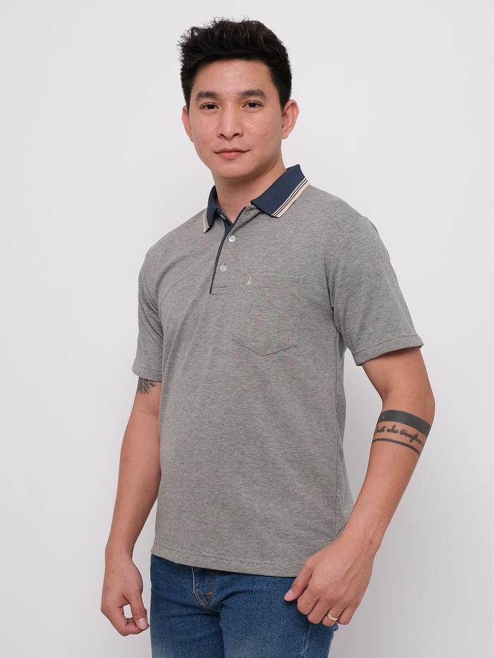 Andre Michel Polo Shirt Lengan Pendek Krem / Biru Hitam 3446