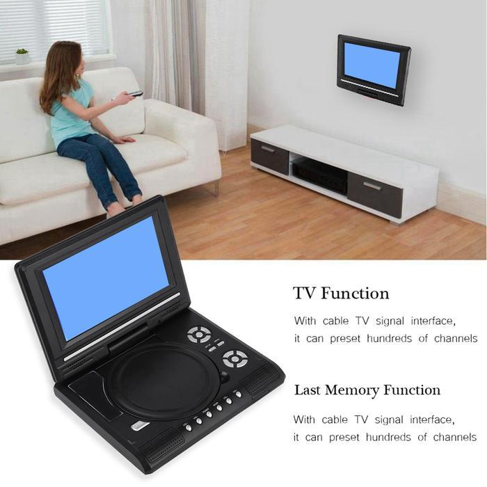 7‑Inch Portable Dvd Player Swivel Screen Rechargeable Tv Car Gamepad Car Dvd Player Car Dvd Player P