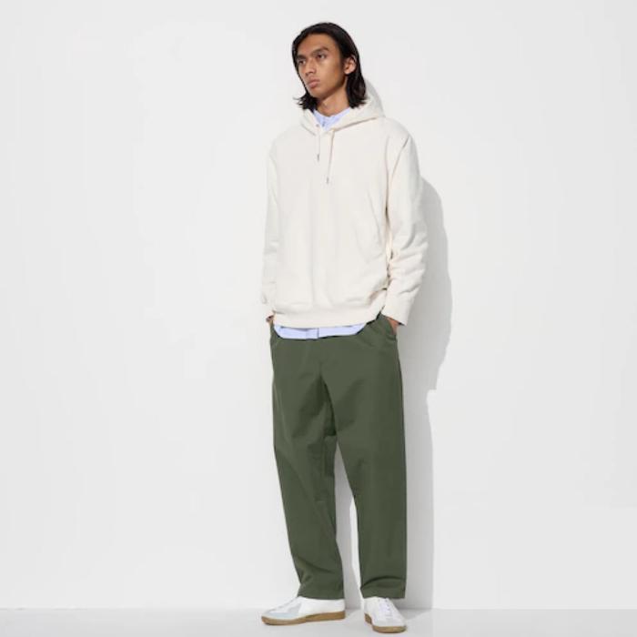 UNIQLO Men Pants Celana Panjang Pria Ankle Katun Relax Olive