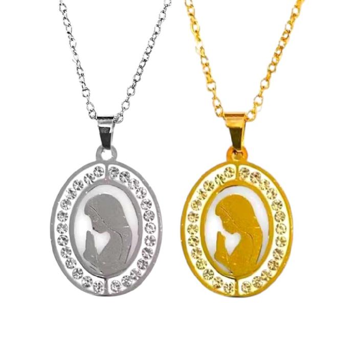 Kalung Bunda Maria Doa Oval P35/37 P35/38 - Kalung Liontin Bunda Maria - Kalung Maria Oval - Lionti