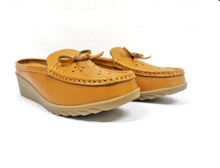 Rohde Ladies 6919 Sepatu Wedges Wanita Warna Tan dan Hitam Original Kulit Asli Shoes