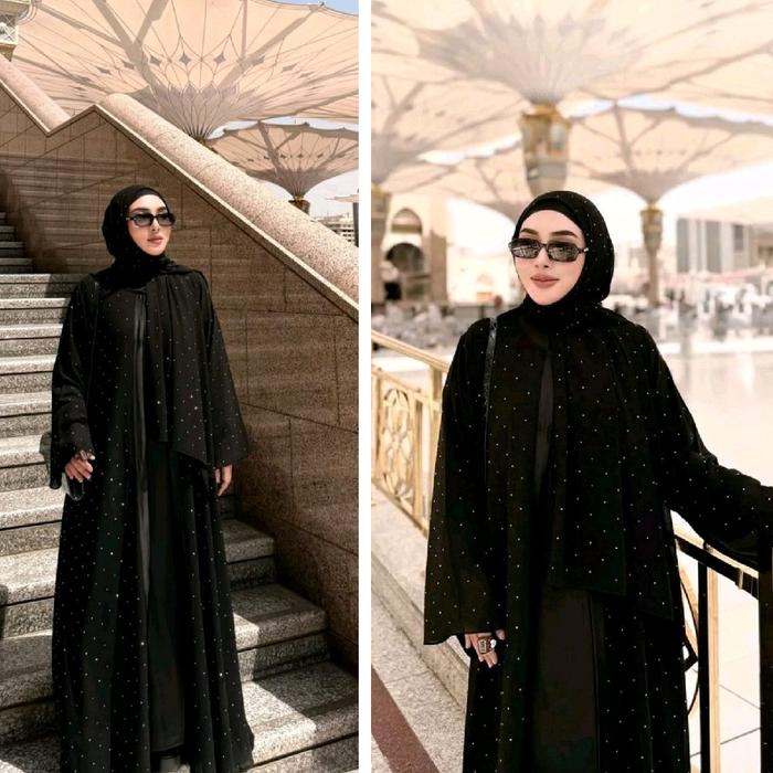 Dress Gamis Abaya shellasaukia Muslim Wanita Dewasa Remaja Lebaran Pesta Mewah Maxi Syari