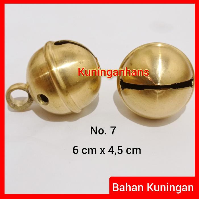 Genta lonceng kuningan besar no. 7 ( 6cm x 4,5cm ) klintingan gede uk barong barongan