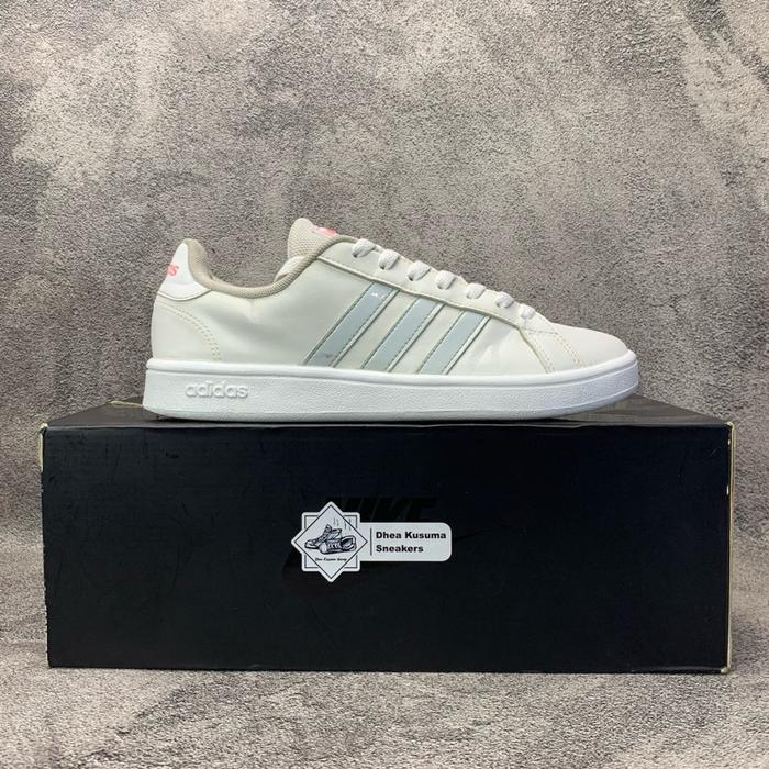 Sepatu Second Casual Adidas Neo Grand Court Base Tennis 'Gym White' Size 40 insole 25 cm Original Gu