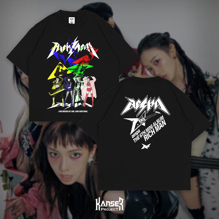 [HOT] Boxy Oversize AESPA RICH MAN Song Album Series T-Shirt