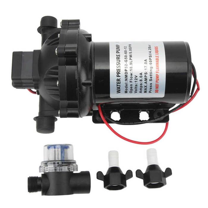 12V Water Pump High Flow Diaphragm Pump for RV Marine Boat