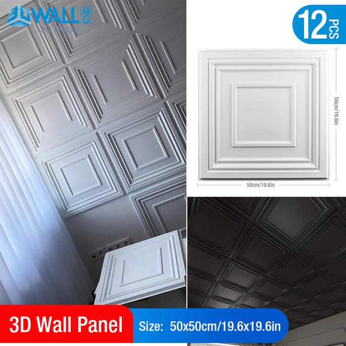 12pcs 50cm 3D Wall Panel 3D wall sticker Relief Art Wall Panel not