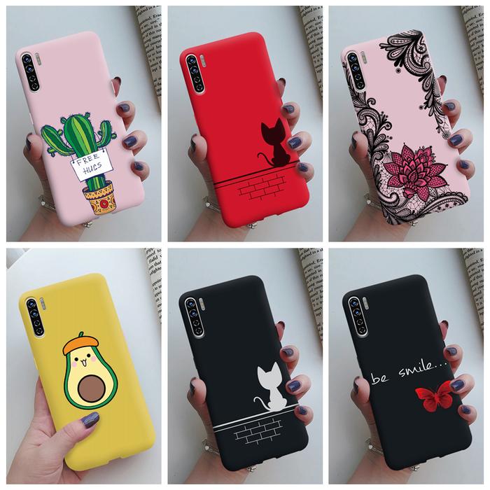 For Oppo A91 F15 Case For Oppo Reno3 Reno 3 Cover Soft Silicone Cute