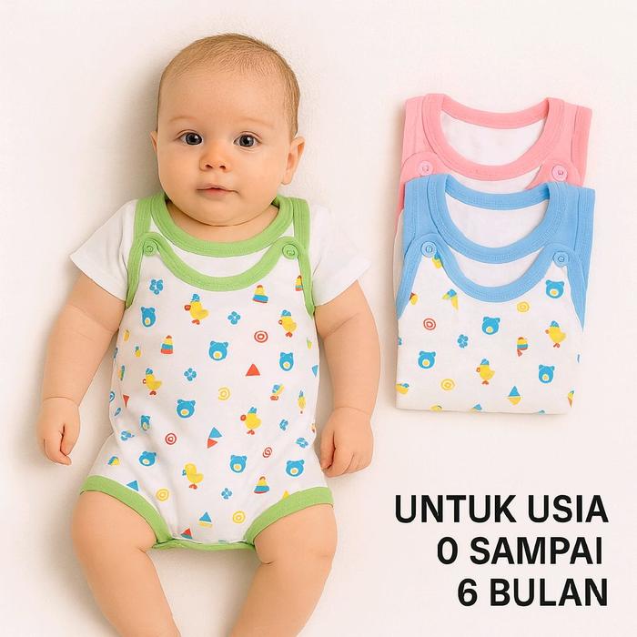 Labeling- SETELAN Kodok Bayi Jumper Bayi TRALALA | jumper bayi lucu | baju anak bayi Katun Biru Pink