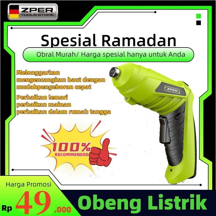 ZPER Mesin Obeng listrik yang muda dibawa Cordless Screw Driver Mini Obeng Kit perkakas DIY rumah ta
