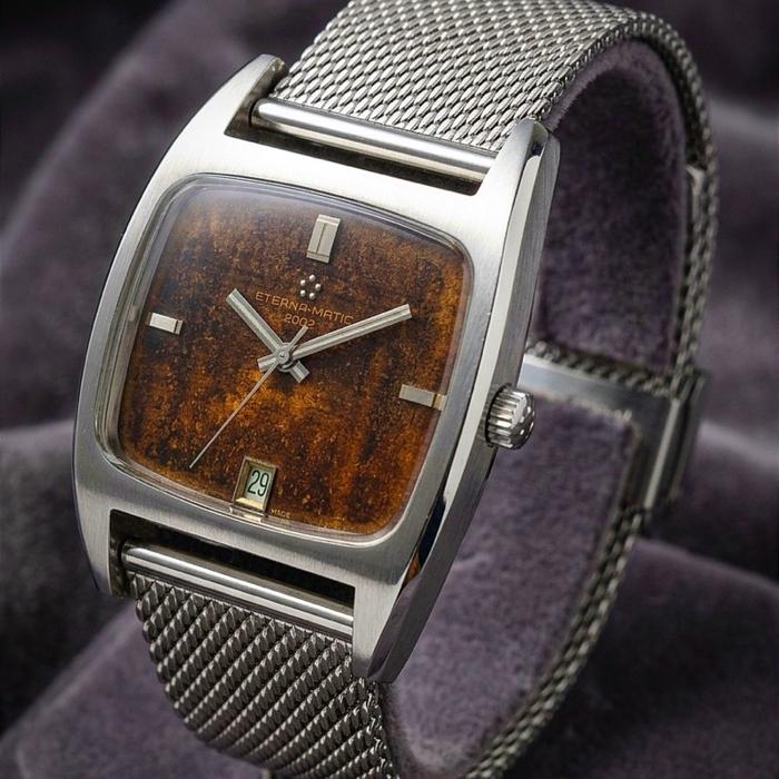 Eternamatic 2002 curvex case 1970 rusty no omega oris dial jam vintage watches