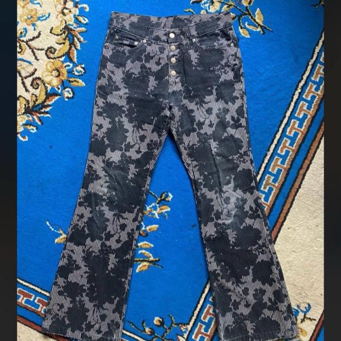 Tornado Mart Floral Print Hickory Jeans