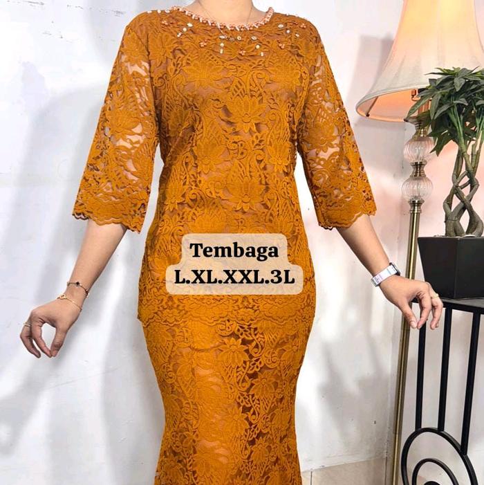 Stelan kebaya brokat/ Stelan pesta/ Stelan gereja /Stelan Blus dan Rok