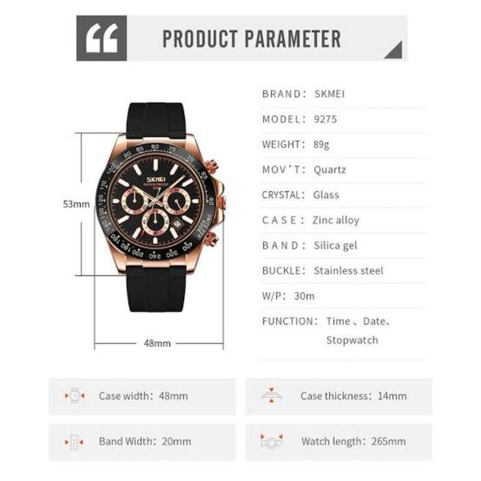 PROMO!! Jam Skmei 9275 chronograph free gift box STOK TERBATAS!!